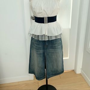 7 for all mankind denim front slit skirt